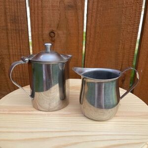 Vintage Stainless Steel Creamer Set